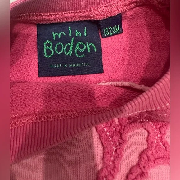 Mini Boden Baby Girl Sweater Pink Flowers 18-24 Month - Picture 5 of 5